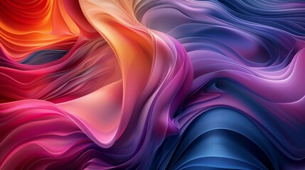 Fototapeta premium Abstract background forming a colorful design with smooth shapes resembling waves and lines