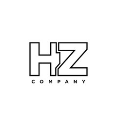 Letter H and Z, HZ logo design template. Minimal monogram initial based logotype.