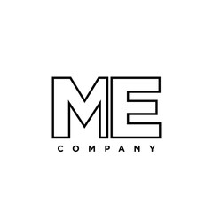 Letter M and E, ME logo design template. Minimal monogram initial based logotype.