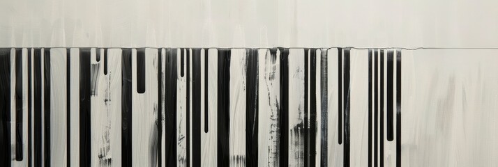 Obraz premium Abstract art featuring black and white lines against a white background, symbolizing order, structure, simplicity, minimalism, and modern art.