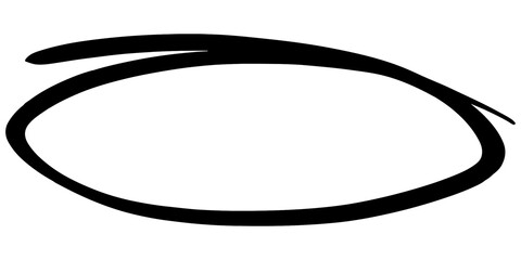 Black oval brush frame png sticker