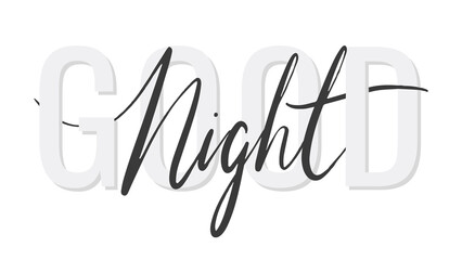 Png good night word art on transparent background