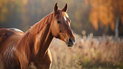 Obraz premium Shallow depth of field background with quarter horse broodmare