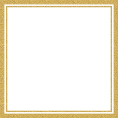 Gold glitter frame square isolated transparent