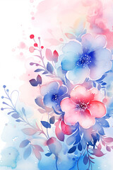 Obraz premium Watercolor Wonders: Floral Background Collection Bohemian Botanics: Floral Pattern Extravaganza