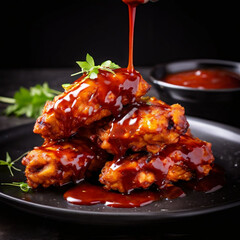 chicken wings with sauce, Generative AI