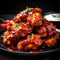 chicken wings with sauce, Generative AI