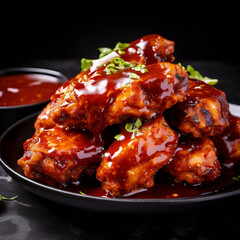 chicken wings with sauce, Generative AI