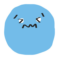 PNG woozy face sticker cute doodle emoticon