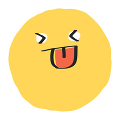 PNG zany face sticker cute doodle emoticon