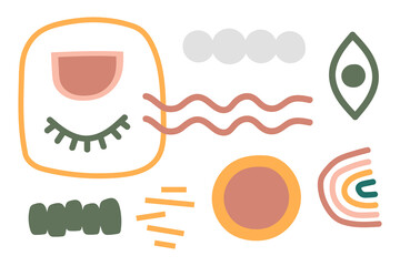 Memphis abstract transparent png in doodle style