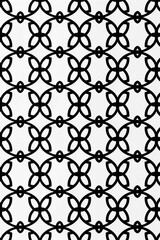 Minimalist Japanese Monochrome Geometric Pattern with Interlocking Circles and Squares