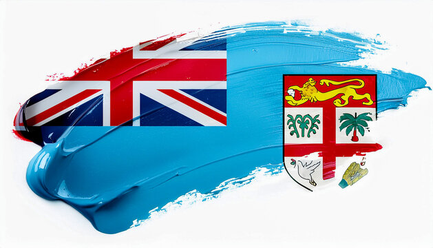 Paint stain in the colours of the Fiji flag