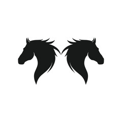 Horse logo design vector with creative ilustration icon premium concept