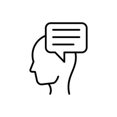 Opinion outline icons, minimalist vector illustration ,simple transparent graphic element .Isolated on white background