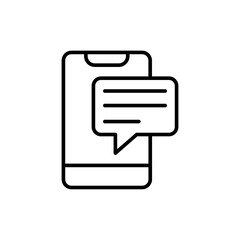 Mobile Opinion outline icons, minimalist vector illustration ,simple transparent graphic element .Isolated on white background