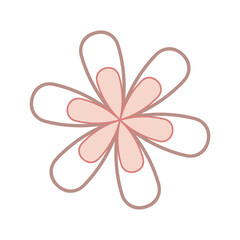 Pink flower png sticker, nude traditional Indian illustration