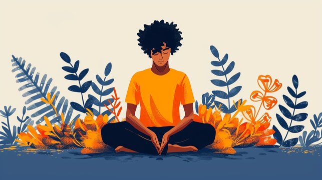 Person practicing mindfulness with supportive quotes, selfidentity, emotional support