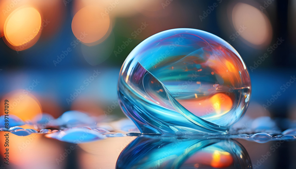 Aufkleber light blue abstract transparent object that blends seamlessly into its background