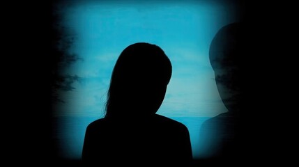 Silhouettes of two individuals against a tranquil twilight backdrop create a serene, poignant moment. Capturing the essence of reflection and quiet connection, this image symbolizes the peaceful 