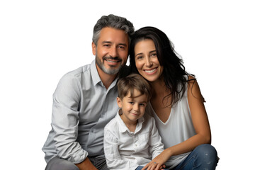 Obraz premium Family father mother son daughter kid studio photo white background