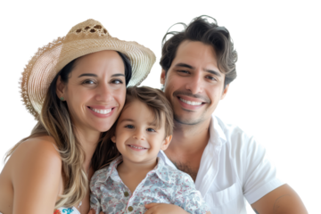 Family father mother son daughter kid studio photo white background