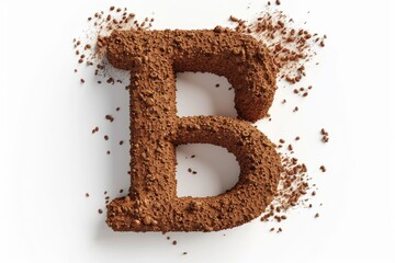 Handmade earth letter B, natural and organic design