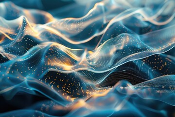 Close-up of textured fabric with golden dots