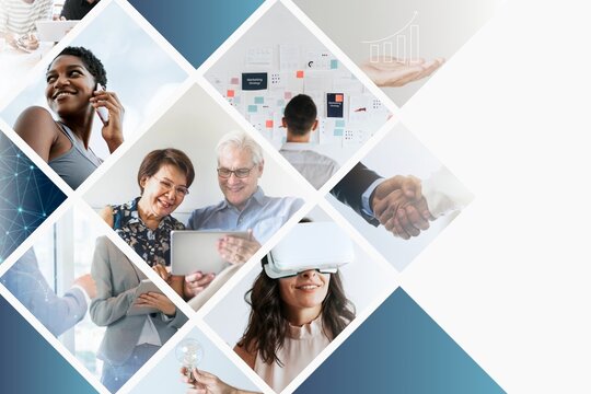 Senior couple using a digital device in a living room