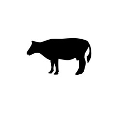 Silhouettes of animals in zoo collection on white background. Vector illustration.