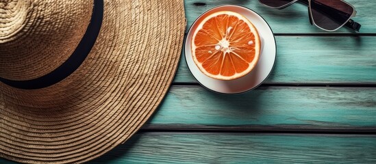 Summer Essentials on a Wooden Table