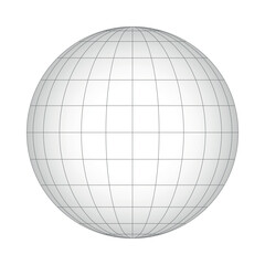 Earth planet globe grid of meridians and parallels