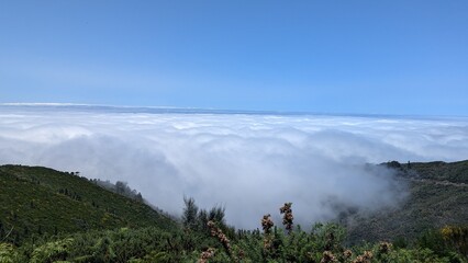 clouds over mountains