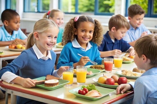 children eating breakfast