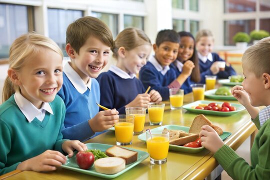 children eating breakfast