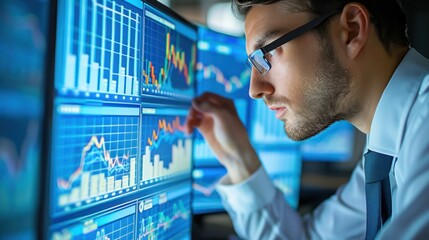 Business analyst using financial modeling software, showcasing advanced financial analysis tools