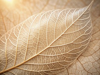 Softly lit, intricately textured beige leaves with delicate veins and subtle flower petals create a calming, neutral-toned abstract natural background or wallpaper with organic appeal.