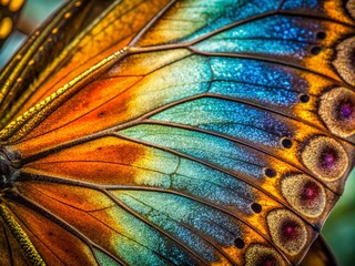 Macro photography of butterfly. Details of a beautiful butterfly wing.