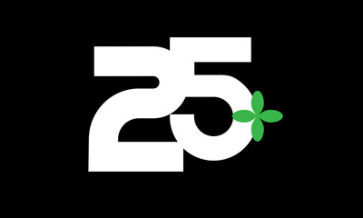 25 Leaf Number Logo Green White Health
