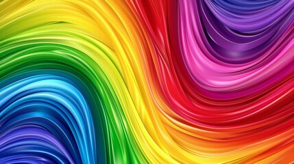 Obraz premium Vibrant rainbow pattern with colorful wavy stripes, creating a dynamic flow of light and color, ideal for enhancing any project with style