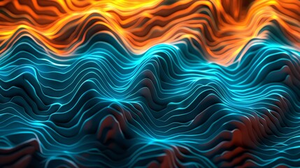Fototapeta premium Futuristic and modern design is emerging with wavy lines on a digital background