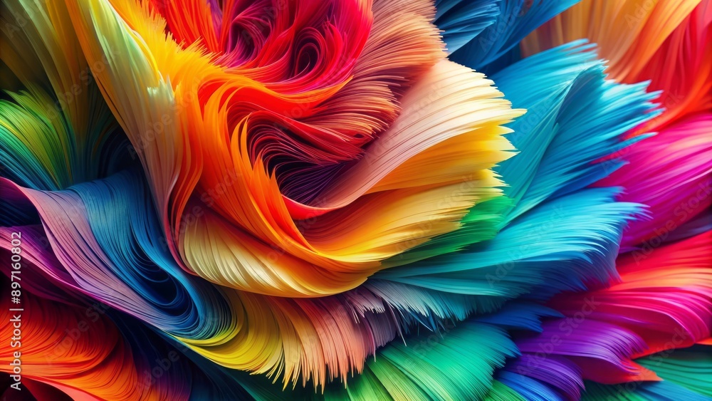 Aufkleber vibrant colored abstract paper texture background with subtle animation of fluttering fibers, perfec