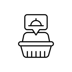 Food bag outline icons, minimalist vector illustration ,simple transparent graphic element .Isolated on white background