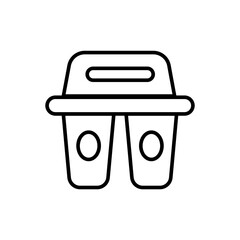 Paper cup outline icons, minimalist vector illustration ,simple transparent graphic element .Isolated on white background