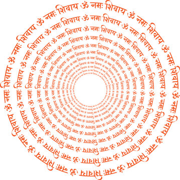 Om Namah Shivay mantra chanting in circle pattern, Lord Shiv Mantra