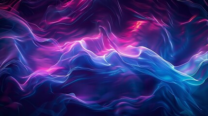 Obraz premium Abstract background forming flowing purple blue waves of energy, ideal for technology, science or music themes