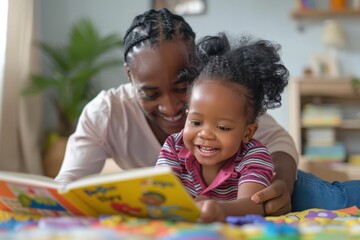 Obraz premium Bonding through Personalized Homeschool Learning: Parent and Child Engaged in Reading Exercise Together