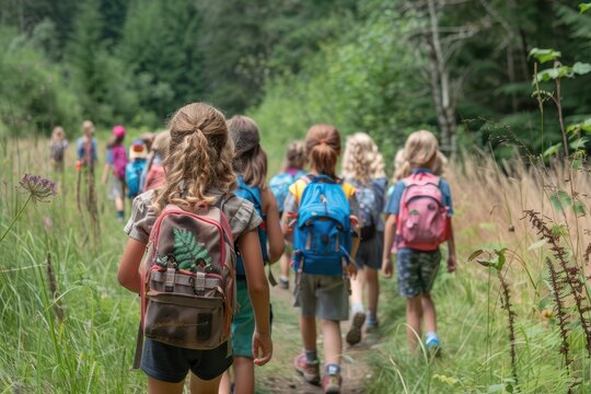 Young Explorers on a School Adventure: Kids Discovering Nature on a Field Trip