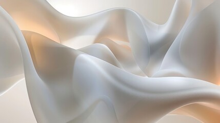 Obraz premium Soft gradient background with smooth white waves flowing and overlapping in abstract minimal design