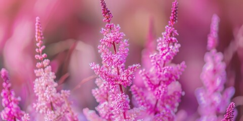 Obraz premium A vivid close-up of delicate pink wildflowers blooming.